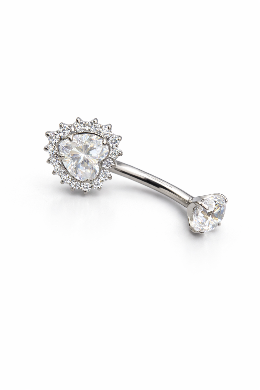 Titan Bauchnabelpiercing mit Herz – Premium Zirkonia | Hypoallergen & Elegant