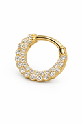 Titan Clicker Ring Gold – Pavé Kristalle | Hypoallergen & Elegant 1,2 x 10 mm