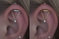 Titan Hidden Helix Schmuck mit Kette und Zirkonia – Silber / Gold