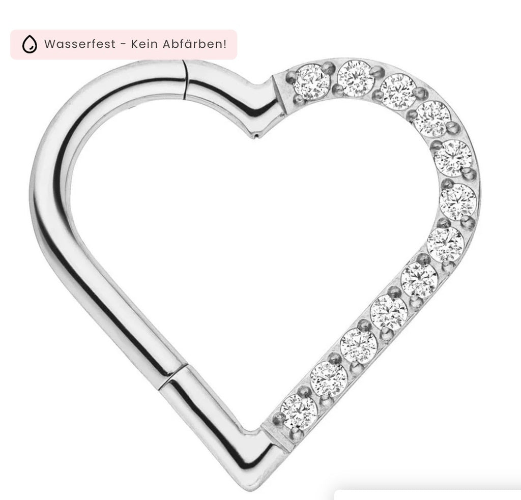 Titan Herz Clicker mit Steinen – Daith Piercing