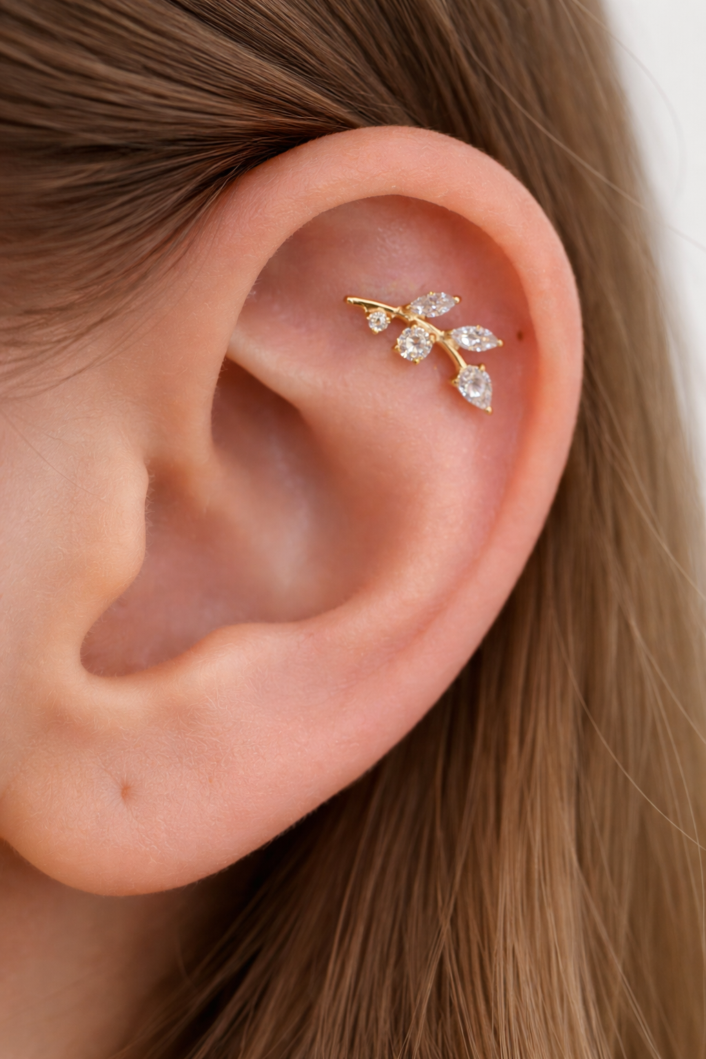 Titan labret Blatt Motiv Flat Helix / Helix / Conch
