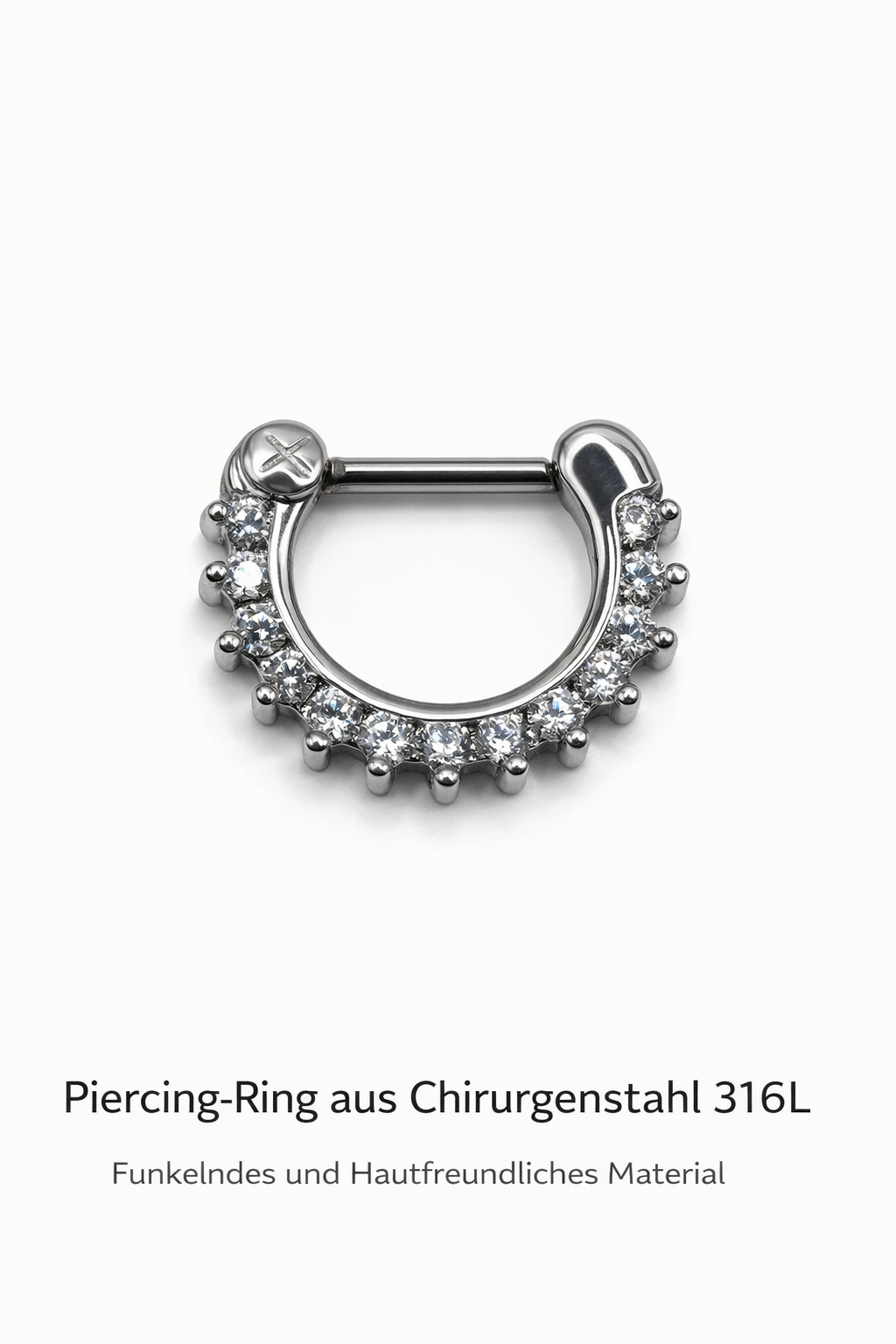 Hochwertiger Piercing-Ring aus chirurgischem Edelstahl 316 L große 1,2