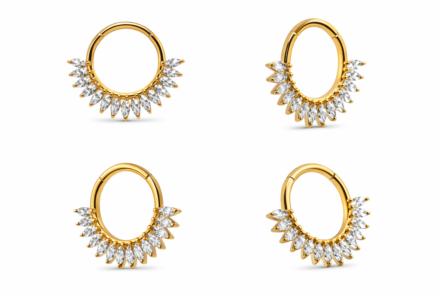 Titan Clicker mit Steinen – Septum & Daith Piercing