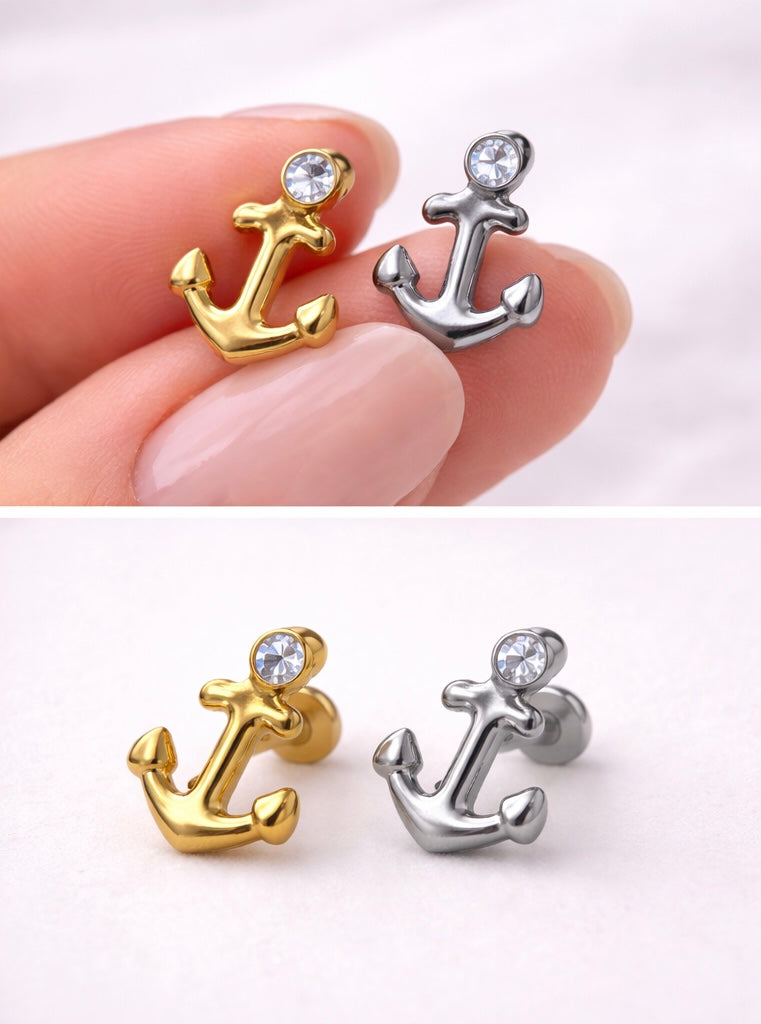 Titan Labret Piercing Anker – Ohrpiercing in Gold & Silber