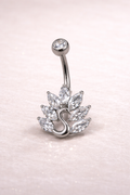 Chirurgischer Stahl Bauchnabelpiercing mit Außengewinde – Eleganter Zirkonia Schmuck 1,6 x 10mm