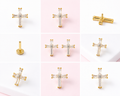 Titan Kreuz Piercing – Funkelnder Schmuck für Flat, Helix & Lobe