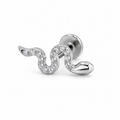 Titan Schlange Labret mit Zirkonia – Innengewinde