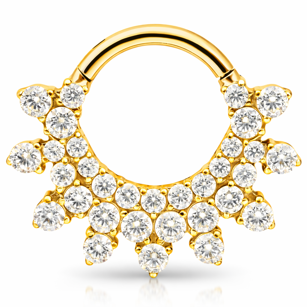 Eleganter Clicker mit funkelnden Zirkonia Septum  / Daith