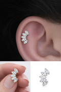 Titan Helix-Ohrstecker mit Marquise-Zirkonia – Cartilage Piercing