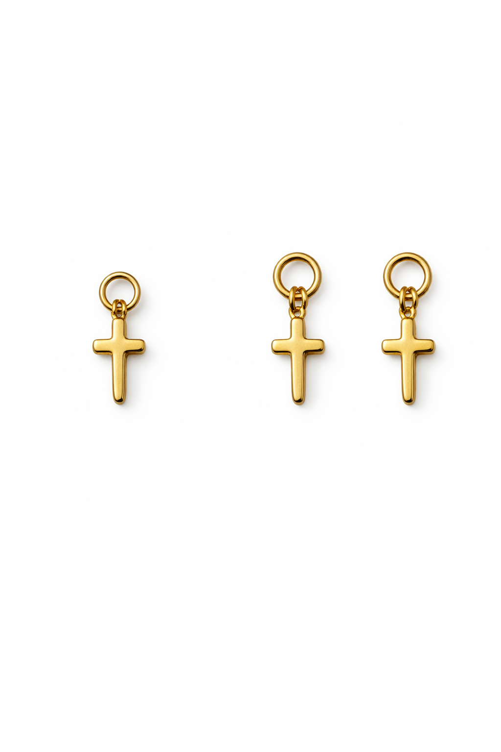 . Kreuz Titan klicker mit Glitzer und Anhänger für Rook /Lobe  Piercing – Minimalistischer Schmuck
