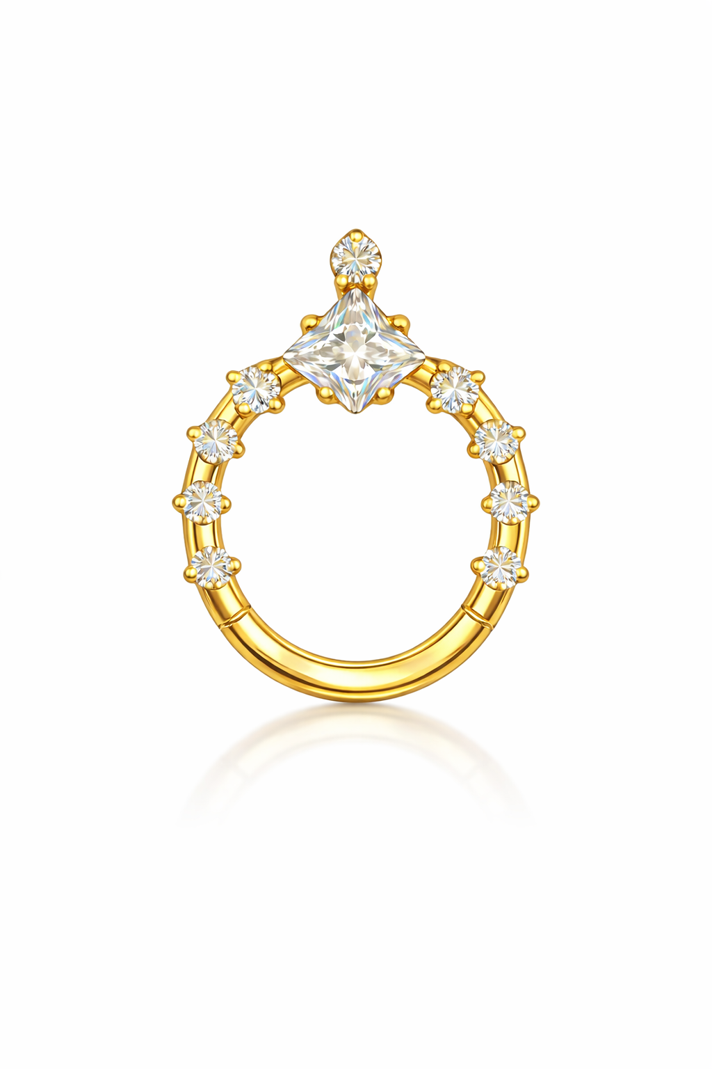 Wunderschöner Titan Clicker mit Zirkonia – 1,2 x 8 mm Daith / Septum