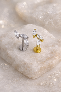 Titan Labret Piercing mit Zirkonia – 1,2 x 0,9 cm