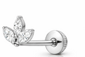 Titan Cartilage Piercing mit Zirkonia – Goldfarben, Blütenform ohne Anhänger