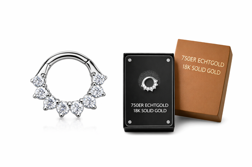 18K Weißgold  Clicker   premium Zirkonia