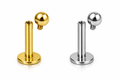 Titan Labret mit Innengewinde – Gold & Silber