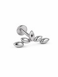 ✨ Titan Piercing mit Blätter-Motiv Silber