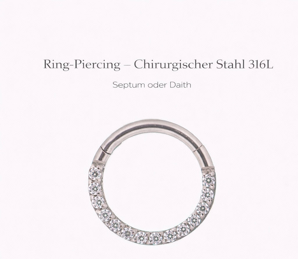 Ring-Piercing - Chirurgischer Stahl 316L
Septum oder Daith 1,2 x 6mm